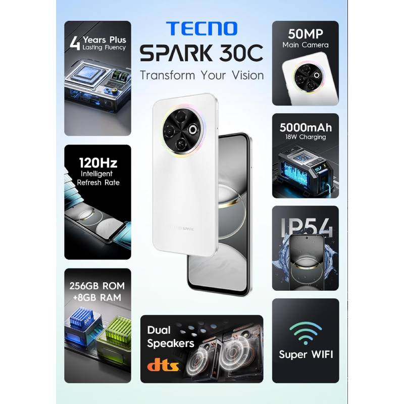 Tecno Spark 30C 8/256GB Negro Dual sim