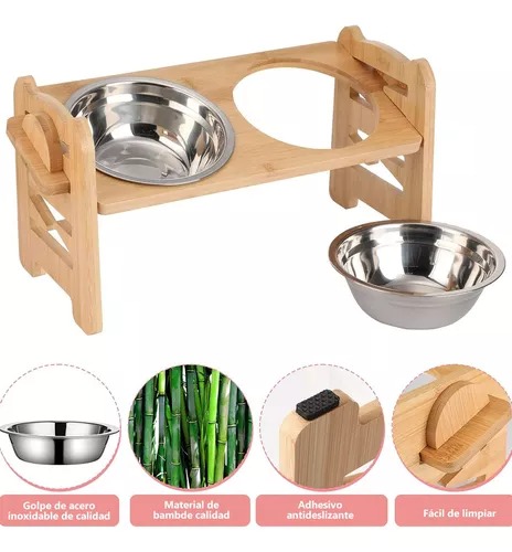 Platos/tazones Elevados Ajustables Para Perros Y Gatos