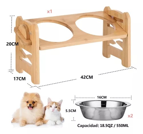 Platos/tazones Elevados Ajustables Para Perros Y Gatos