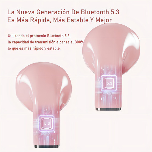 Audífonos Bmani K520 Auriculares Bluetooth Inalámbricos Con Forma De Corazón Dos Formas Talla Pequeña Mini Rosa