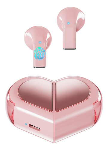 Audífonos Bmani K520 Auriculares Bluetooth Inalámbricos Con Forma De Corazón Dos Formas Talla Pequeña Mini Rosa
