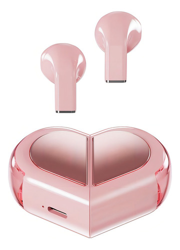 Audífonos Bmani K520 Auriculares Bluetooth Inalámbricos Con Forma De Corazón Dos Formas Talla Pequeña Mini Rosa
