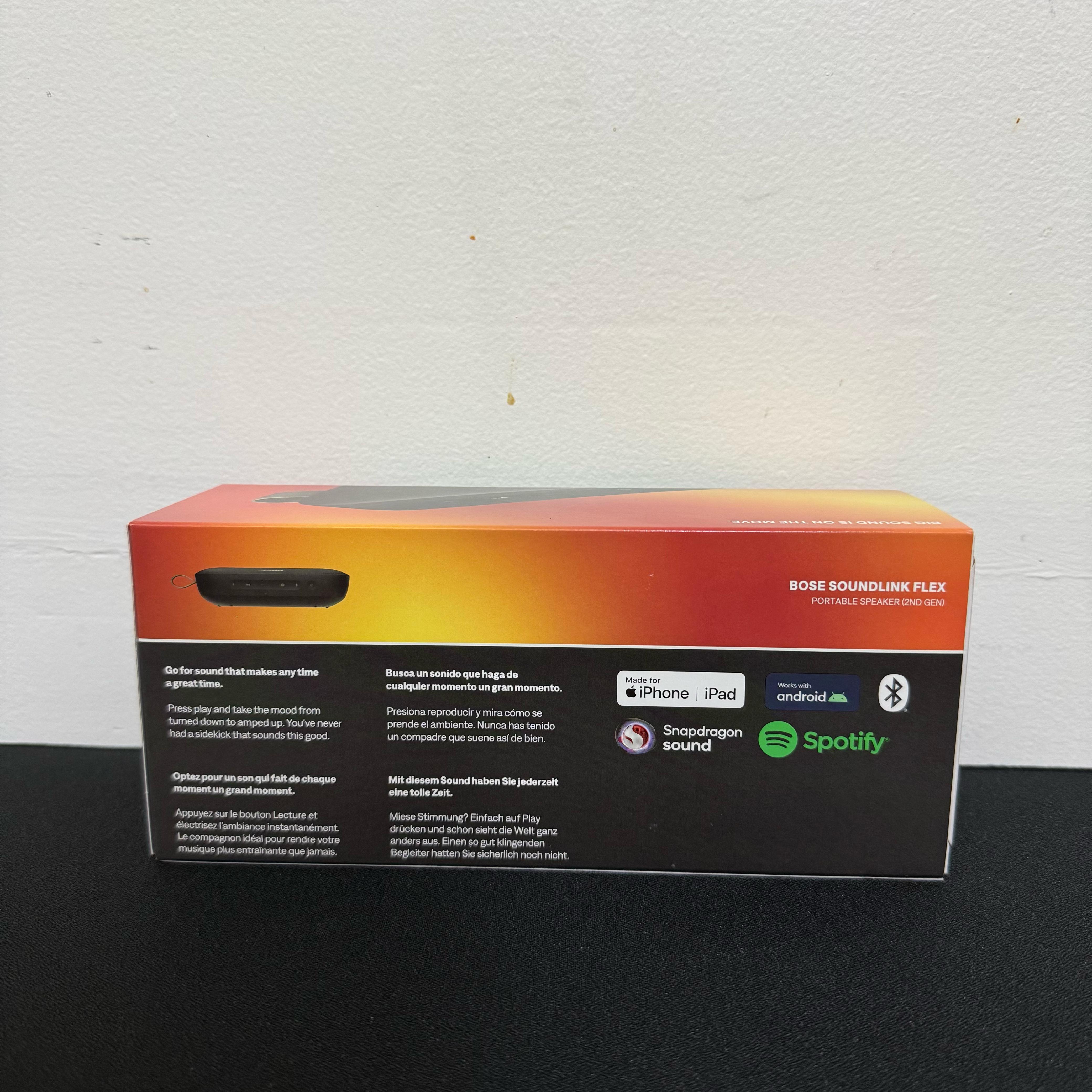 Bose Altavoz Bluetooth portátil SoundLink Flex (2.ª Gen.) Altavoz para Exteriores portátil (NEGRA)