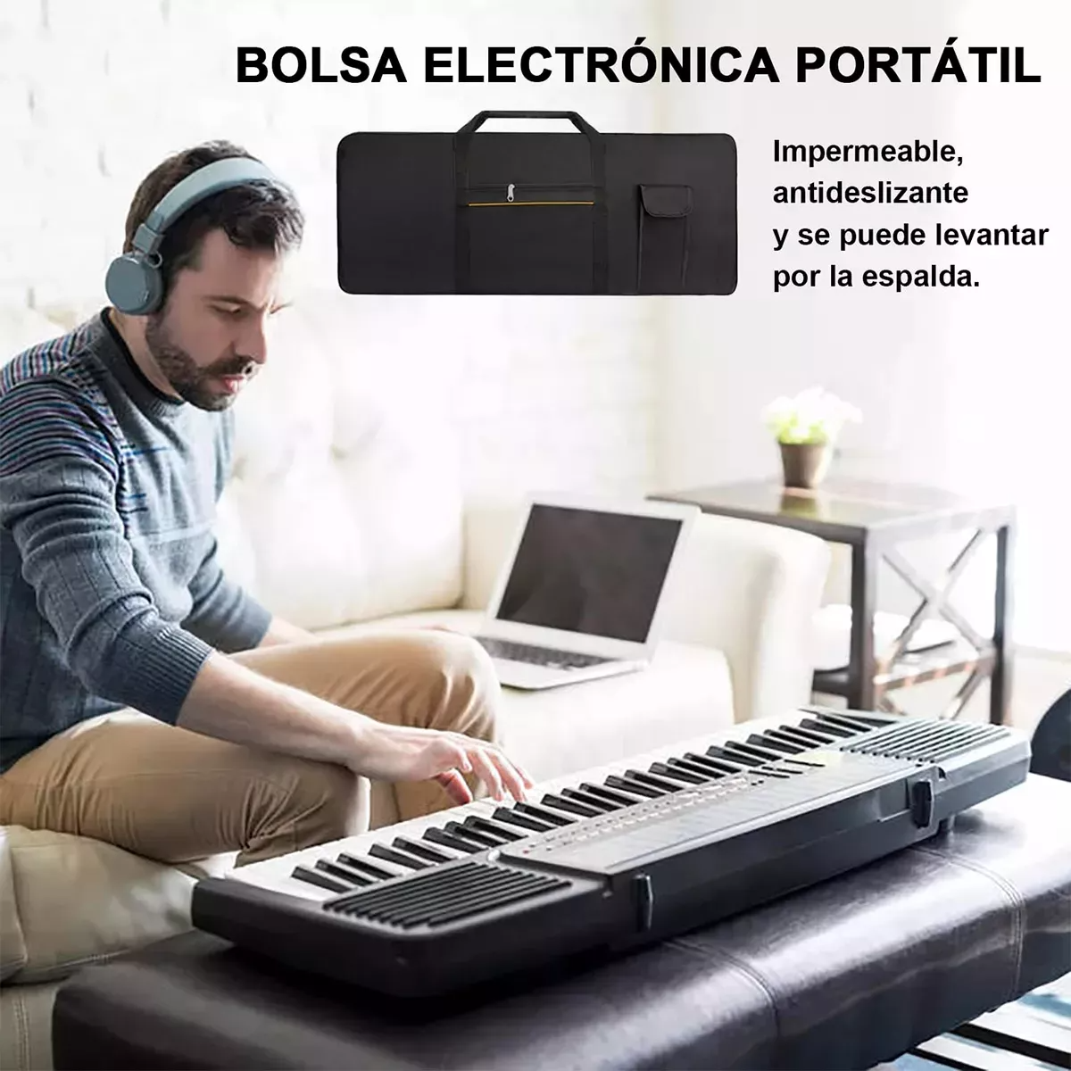 Bolsa Para Piano Electrónico De 61 Teclas Funda Teclado