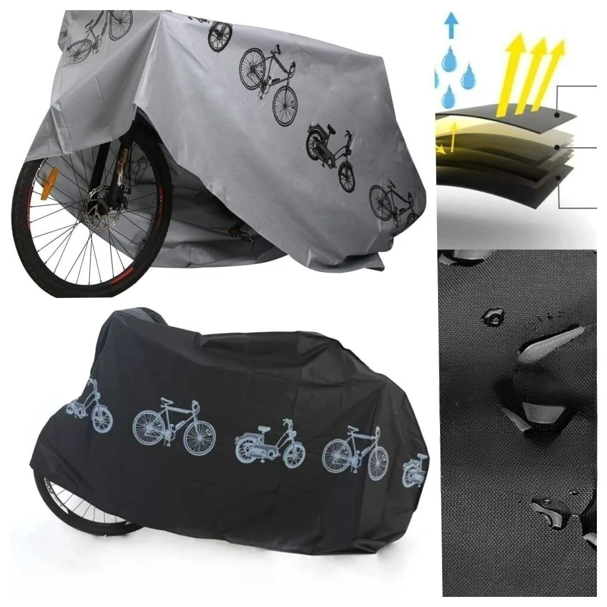 Funda Bicicleta Eléctrica negro Impermeable Contra Polvo Agua impermeable sol montaña ciudad