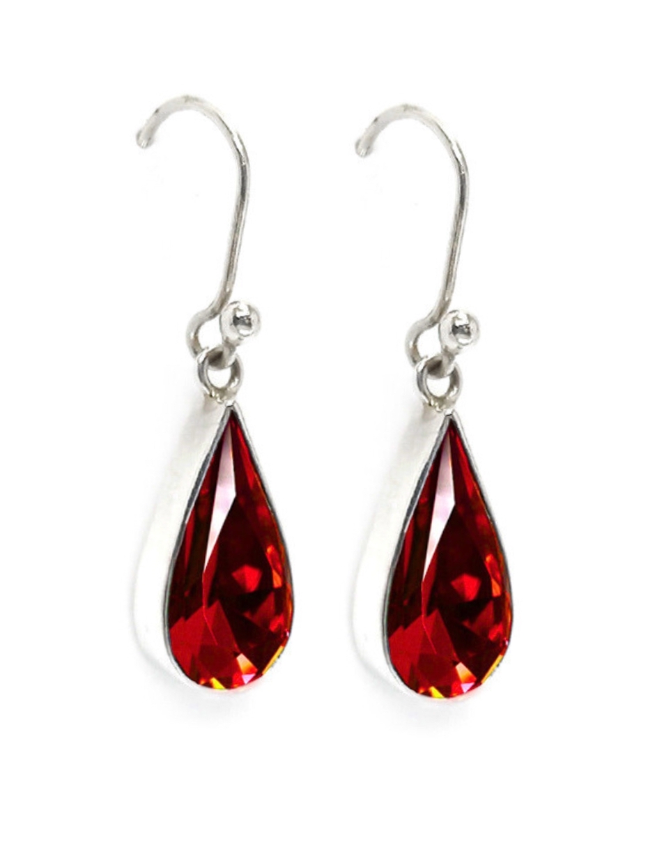 Aretes Escarlata de Plata .925 Joyería Zvezda.