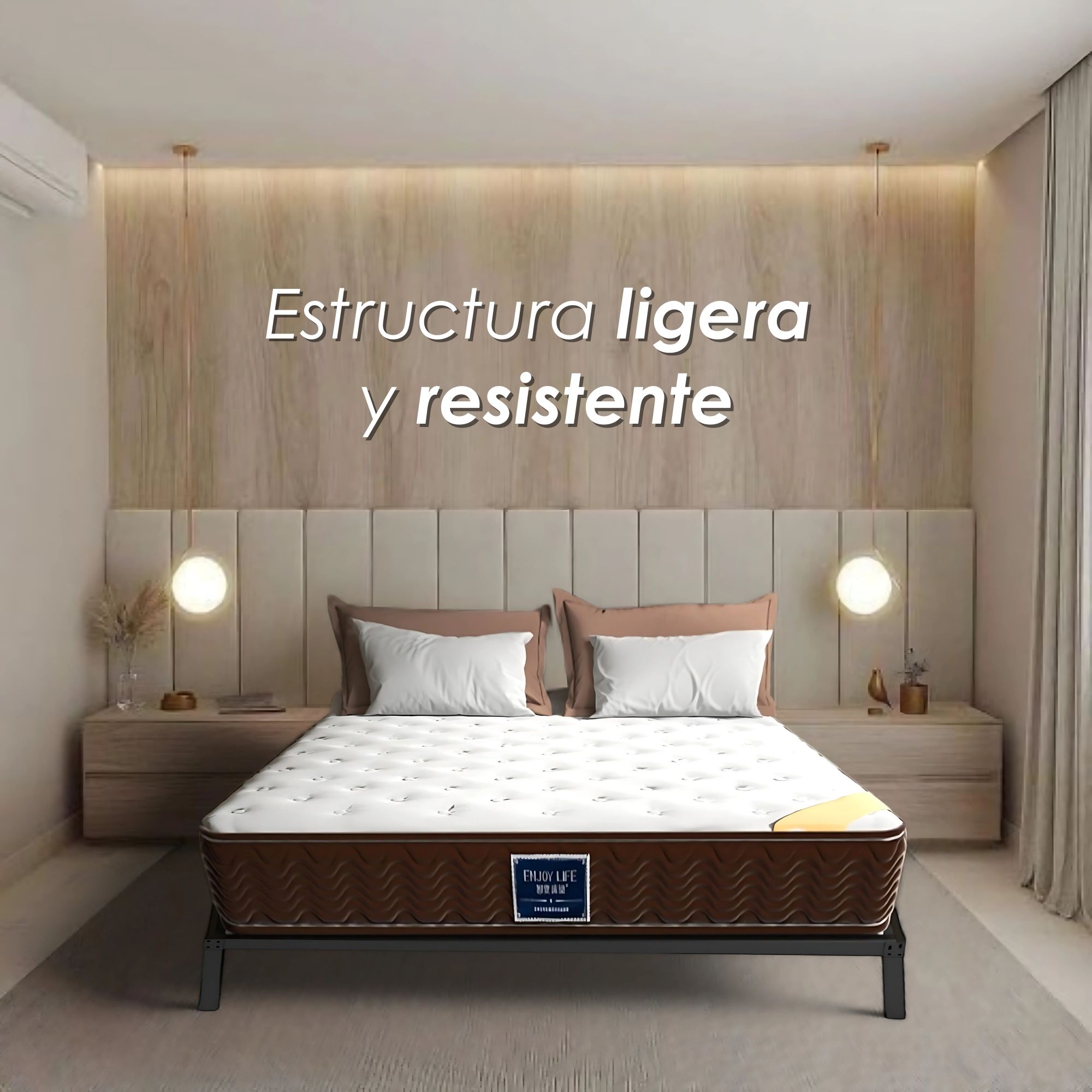 Ilios Innova | Ilios Innova | Base Cama King | Estructura de Acero | Resistente | Sin Cabecera | Diseño Minimalista