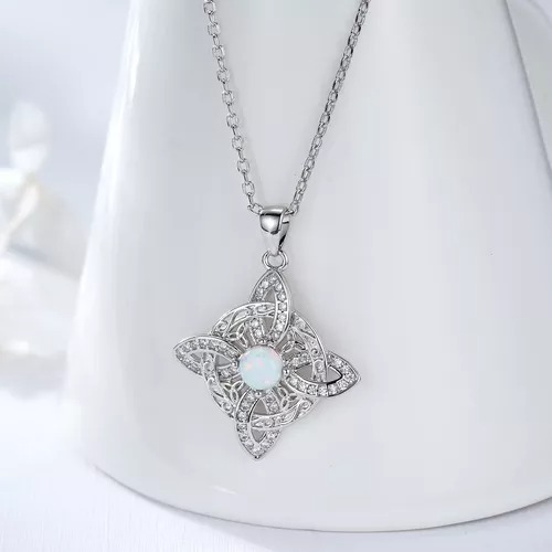 Collar Con Dije Nudo De Brujas Celta Para Mujer Plata 925