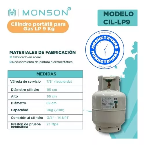 Tanque De Gas Lp Vacío  De 10kg Cilindro Portátil