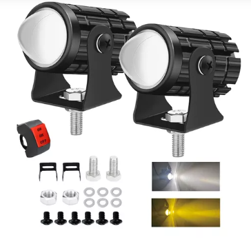 Par Faros Luces Led Para Motos Auto Doble Color Auxiliares