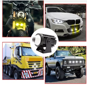 Par Faros Luces Led Para Motos Auto Doble Color Auxiliares