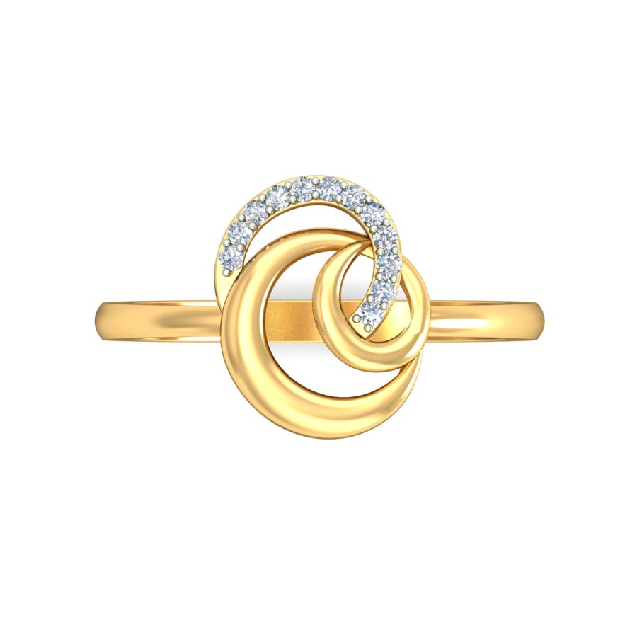 Anillo Eclipse Doble Joyería M De León Oro 10k
