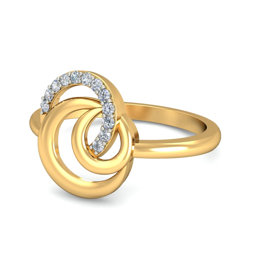 Anillo Eclipse Doble Joyería M De León Oro 10k