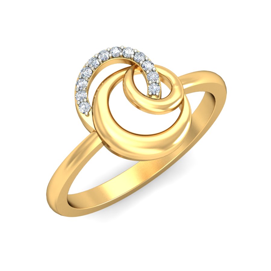 Anillo Eclipse Doble Joyería M De León Oro 10k