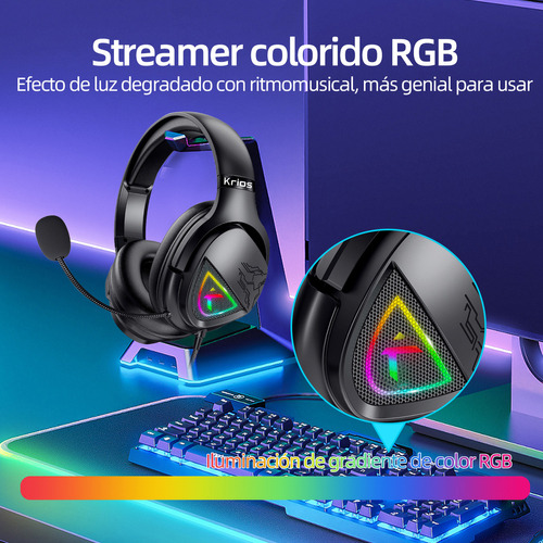 Audífonos Gamer KRIOS K11 Headset Gamer con Microfono Led Rgb para Xbox Ps4 Pc