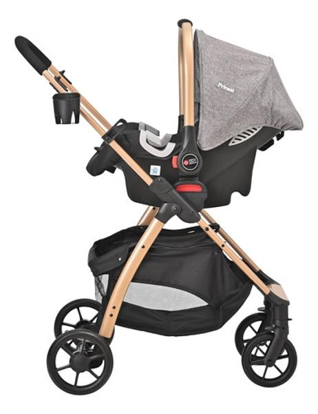 Carriola De Bebe Prinsel Prima Ts Portabebe/autoasiento gris con dorado