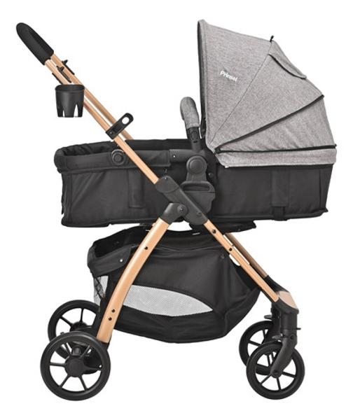 Carriola De Bebe Prinsel Prima Ts Portabebe/autoasiento gris con dorado