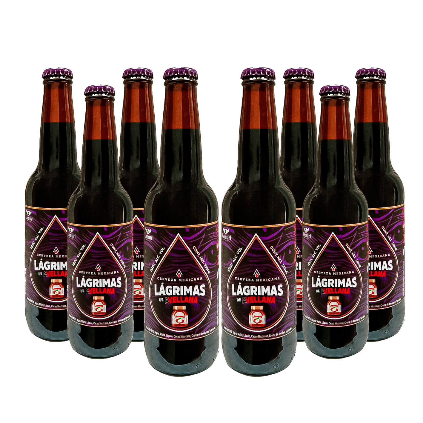 8 Pack Cerveza Ramuri Lagrimas De Avellana 355 Ml