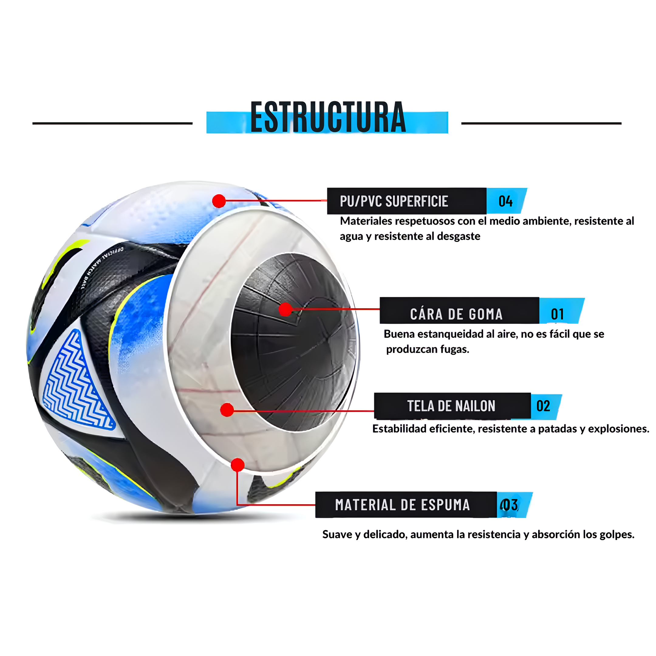 Balón de Futbol Soccer profesional #5 Copa Mundial
