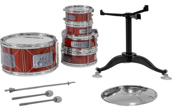 Bateria Musical Juguete Jazz Niños 7 Piezas 5 Tambores Little Monkey