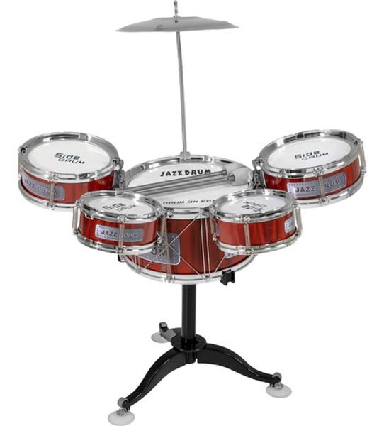 Bateria Musical Juguete Jazz Niños 7 Piezas 5 Tambores Little Monkey