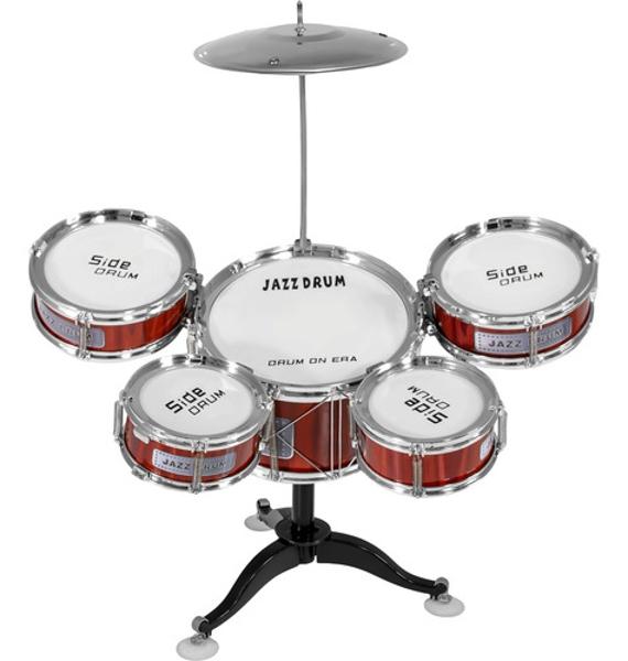 Bateria Musical Juguete Jazz Niños 7 Piezas 5 Tambores Little Monkey
