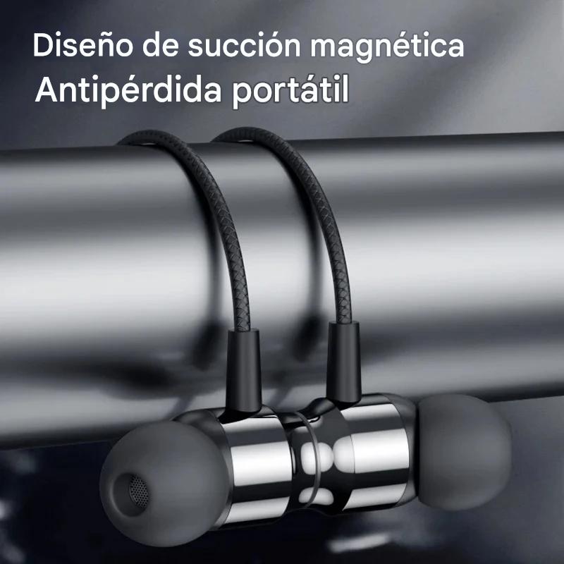 Audífonos manos libres magnéticos cable L juego Metal verde HiFi 3.5mm teléfono PC micrófono.