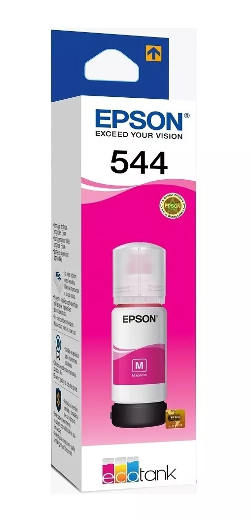 Cartucho epson modelo t544 magenta, tinta dye, para l1210, l3210, l3250, l3110, l3150, l5190 tinta