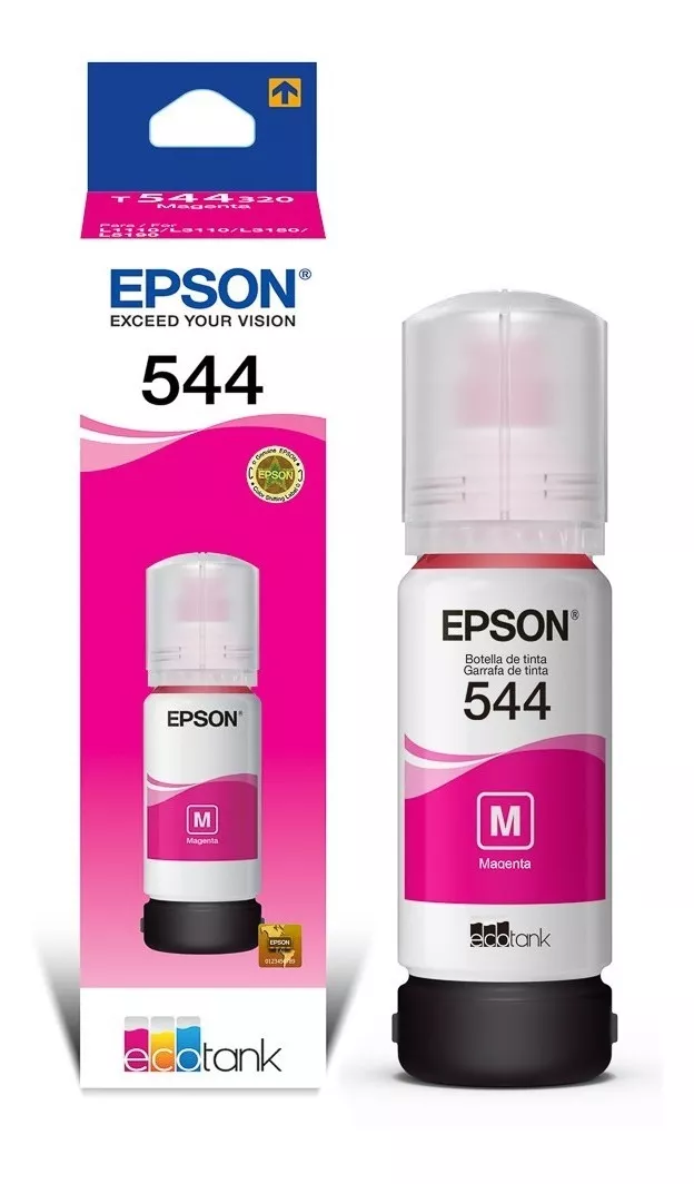 Cartucho epson modelo t544 magenta, tinta dye, para l1210, l3210, l3250, l3110, l3150, l5190 tinta