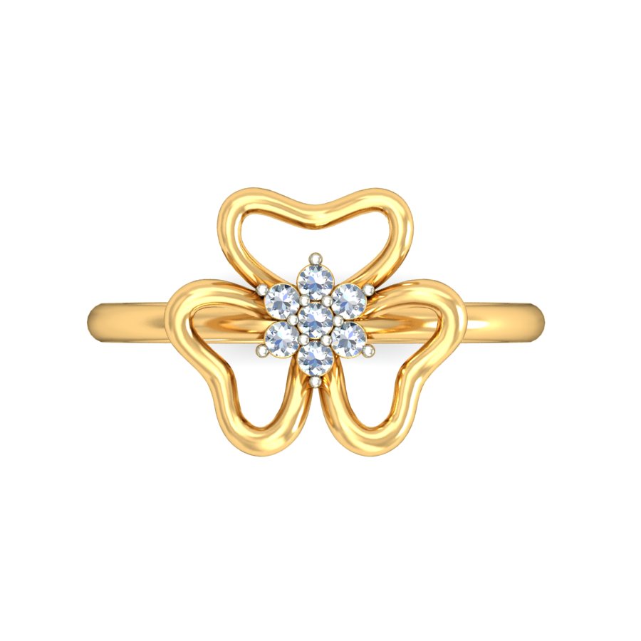 Anillo Corona Brillante Joyería M de León Oro 10K