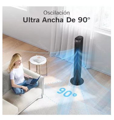 Ventilador De Torre,  40 Pulgadas 100cm Con Control Remoto, 5 Velocidades