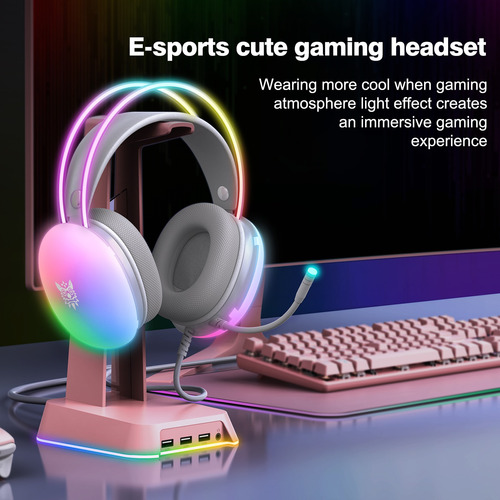 Audifonos Gamer Luz Rgb Con Microfono Onikuma X25