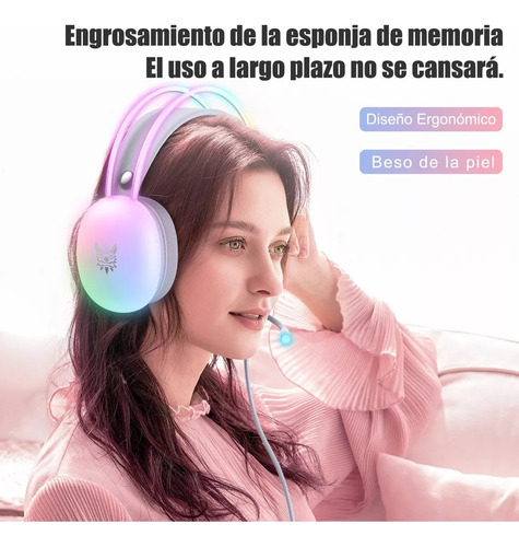 Audifonos Gamer Luz Rgb Con Microfono Onikuma X25