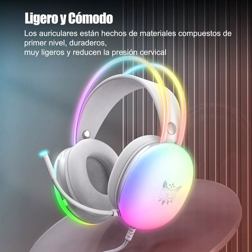 Audifonos Gamer Luz Rgb Con Microfono Onikuma X25