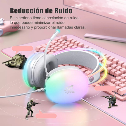 Audifonos Gamer Luz Rgb Con Microfono Onikuma X25