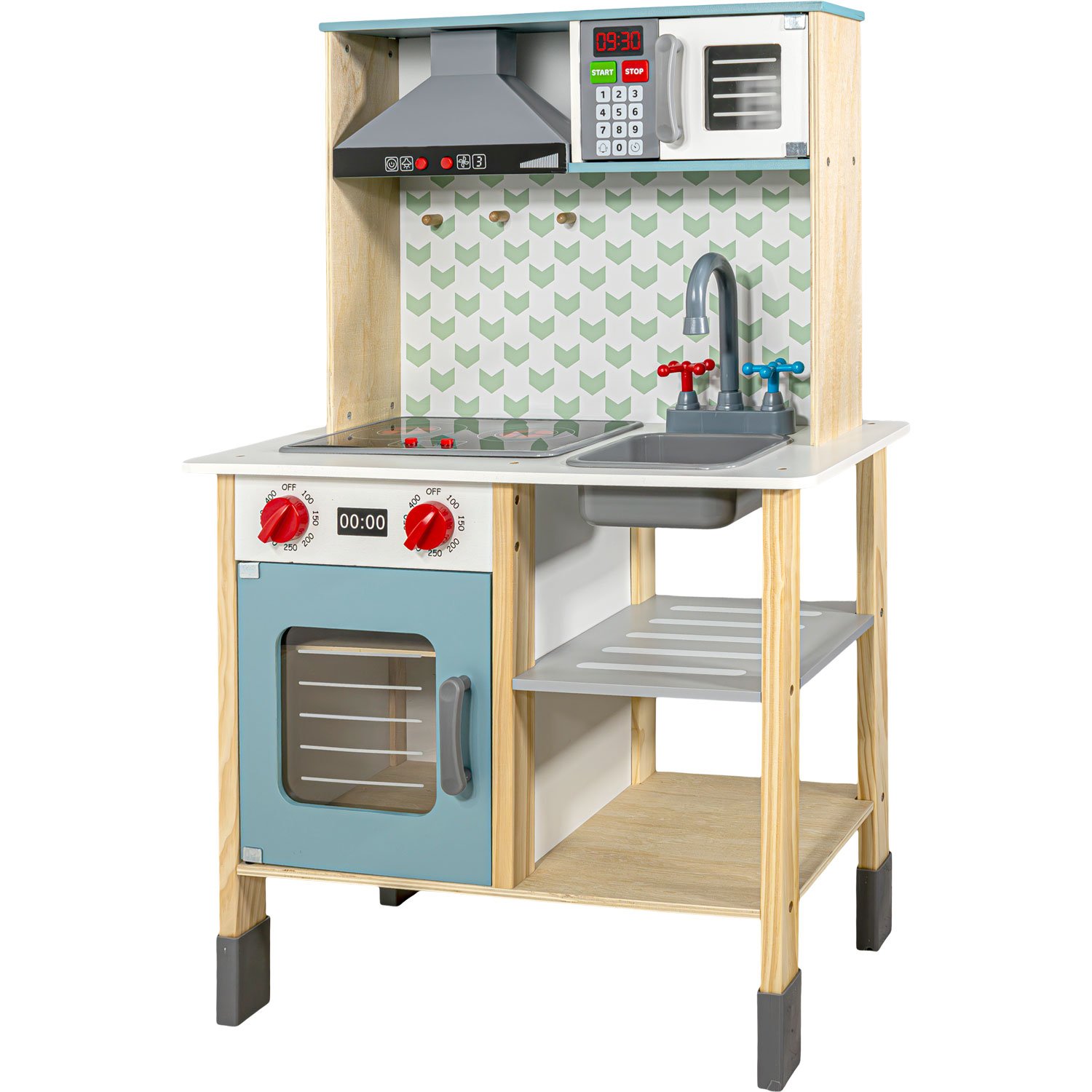Cocinita Juguete Niña Madera Accesorios Luz Sonido Pizarron Little Monkey