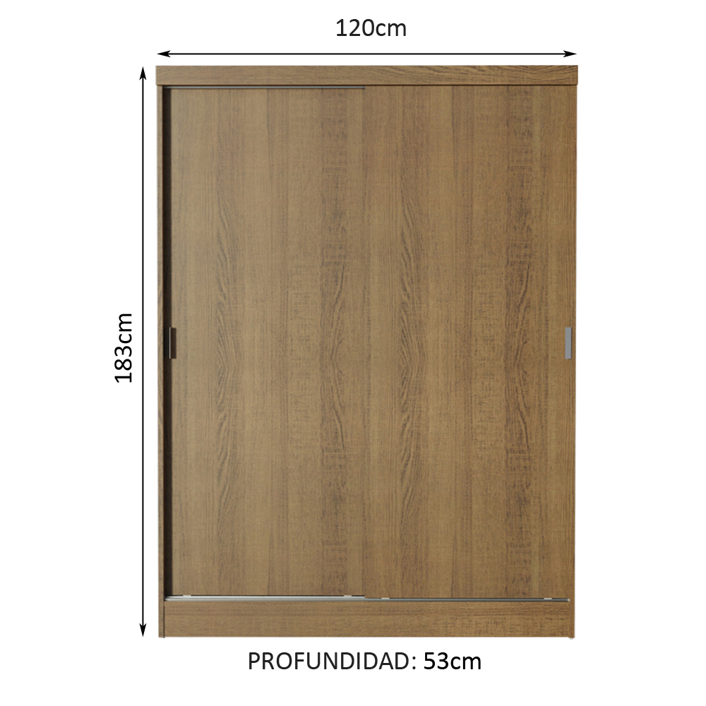 Ropero Closet Madesa Nick 2 Puertas Corredizas Y 2 Cajones N