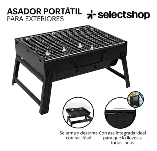 Asador Parrilla Carbón Grill Cocina Bbq Portátil Cocina