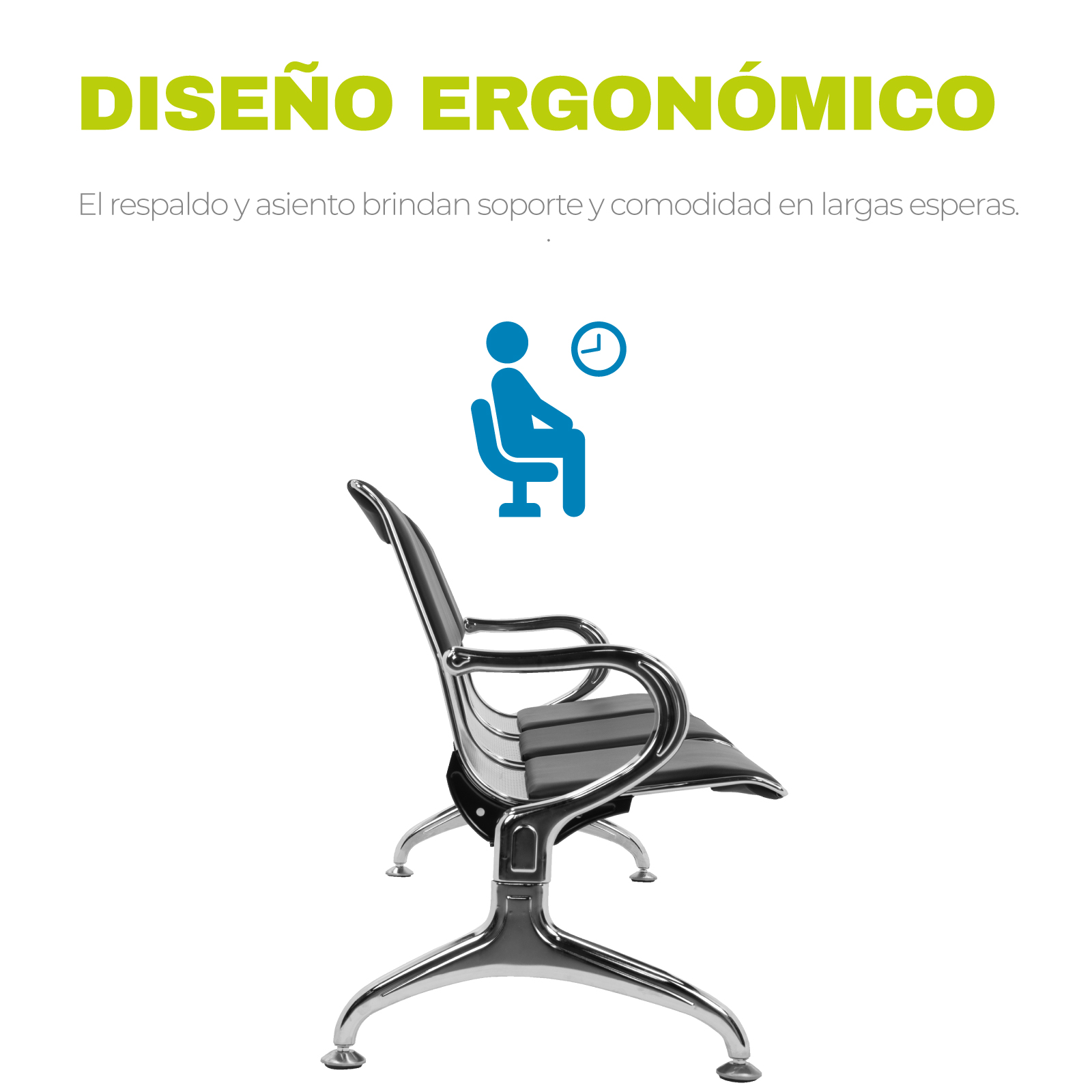 Banca Tandem 3 Plazas Sala De Espera Hospital Consultorio
