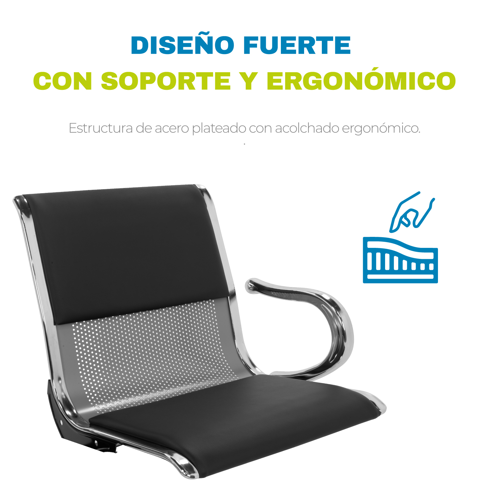 Banca Tandem 3 Plazas Sala De Espera Hospital Consultorio