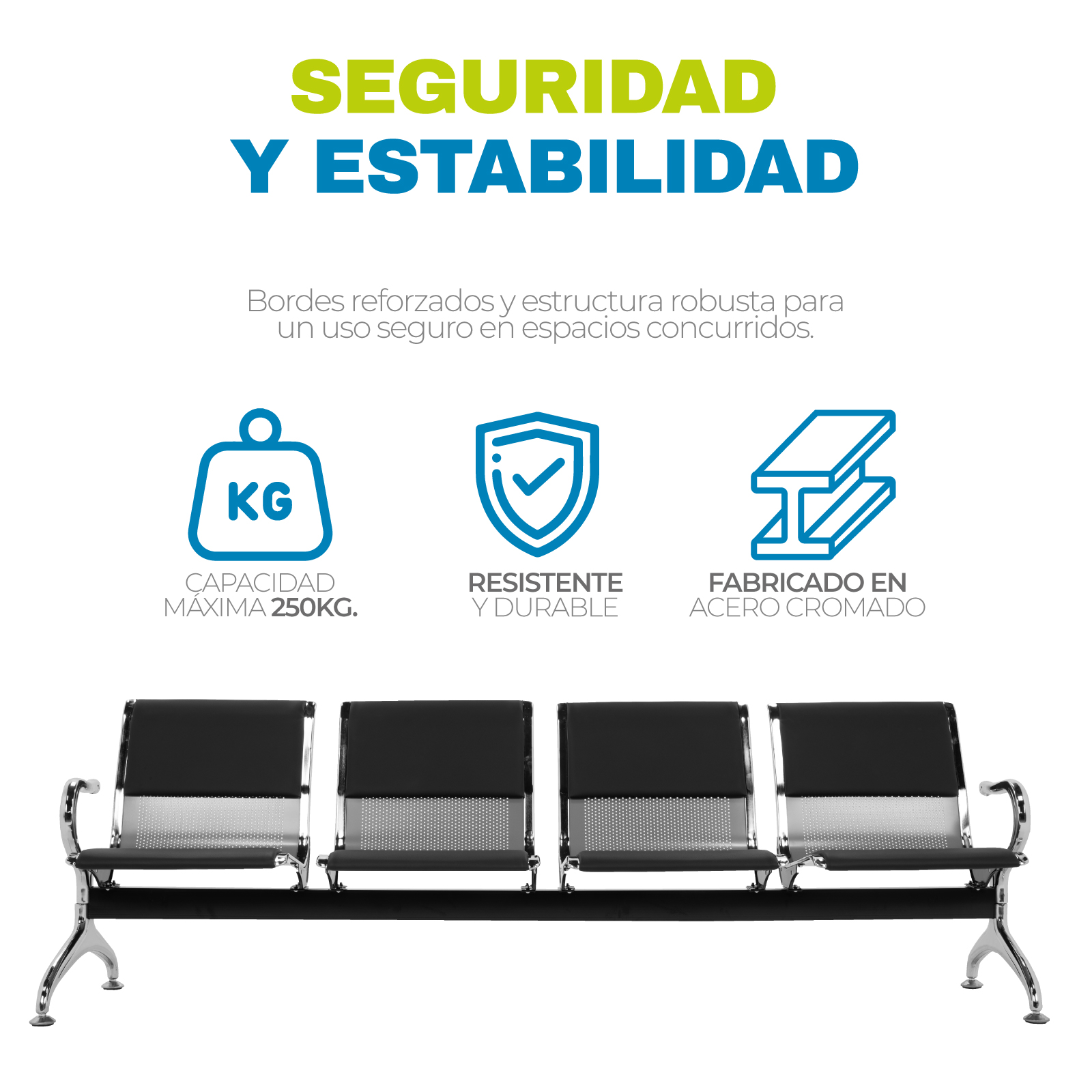 Banca De Espera Tandem 4 Plazas Onof Consultorio Hospital