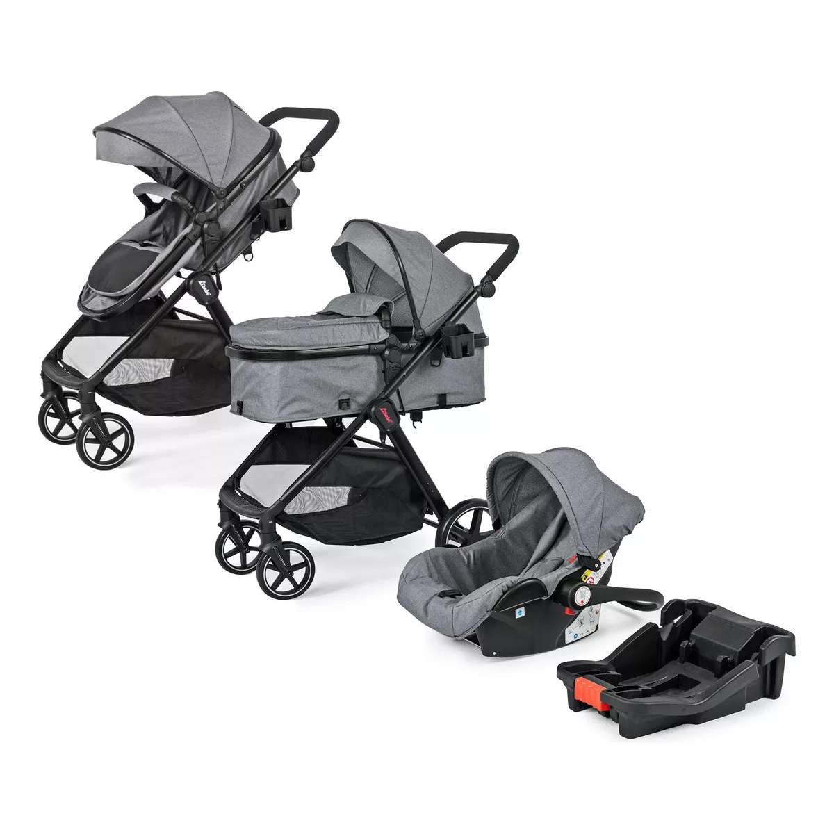Carriola D Bebe Sistema De Viaje Travel System King Con Autoasiento 1a Etapa Gris