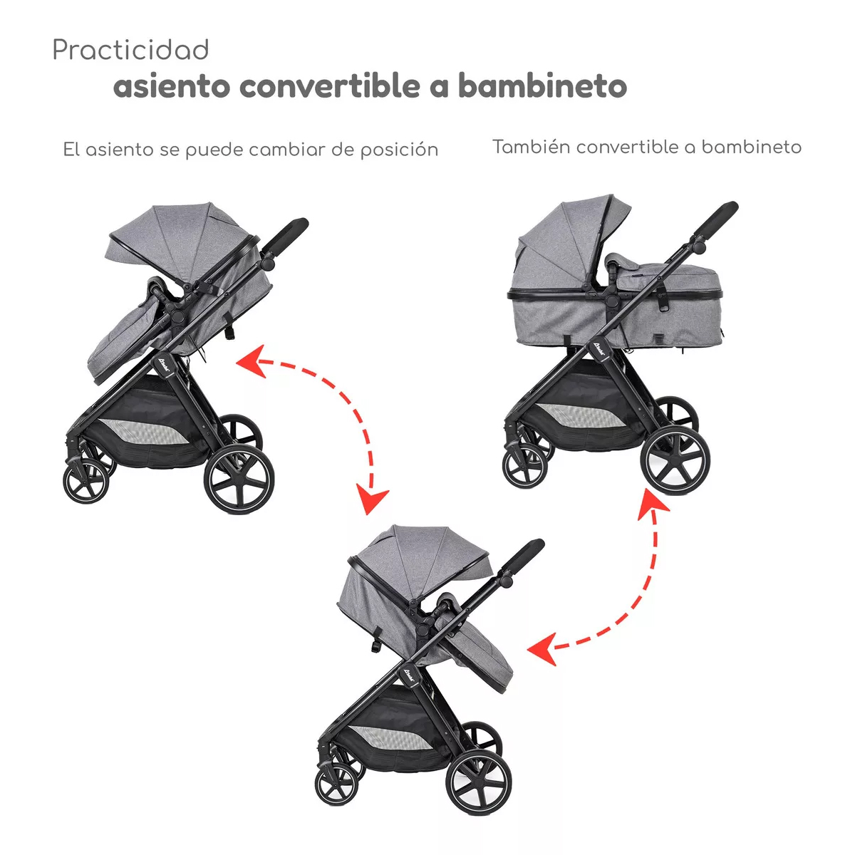 Carriola D Bebe Sistema De Viaje Travel System King Con Autoasiento 1a Etapa Gris