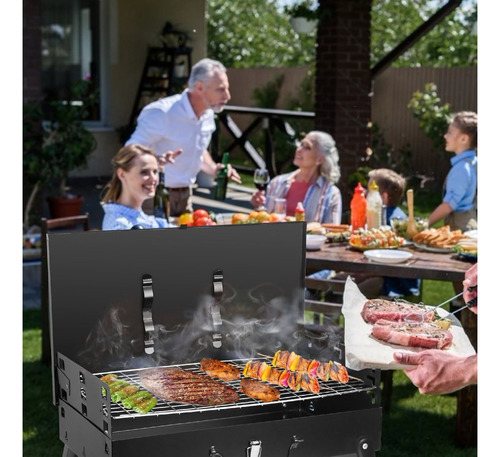 Parrilla Carbón Portátil De Acero Inoxidable Plegable Asador