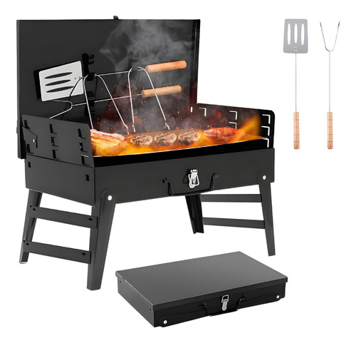 Parrilla Carbón Portátil De Acero Inoxidable Plegable Asador