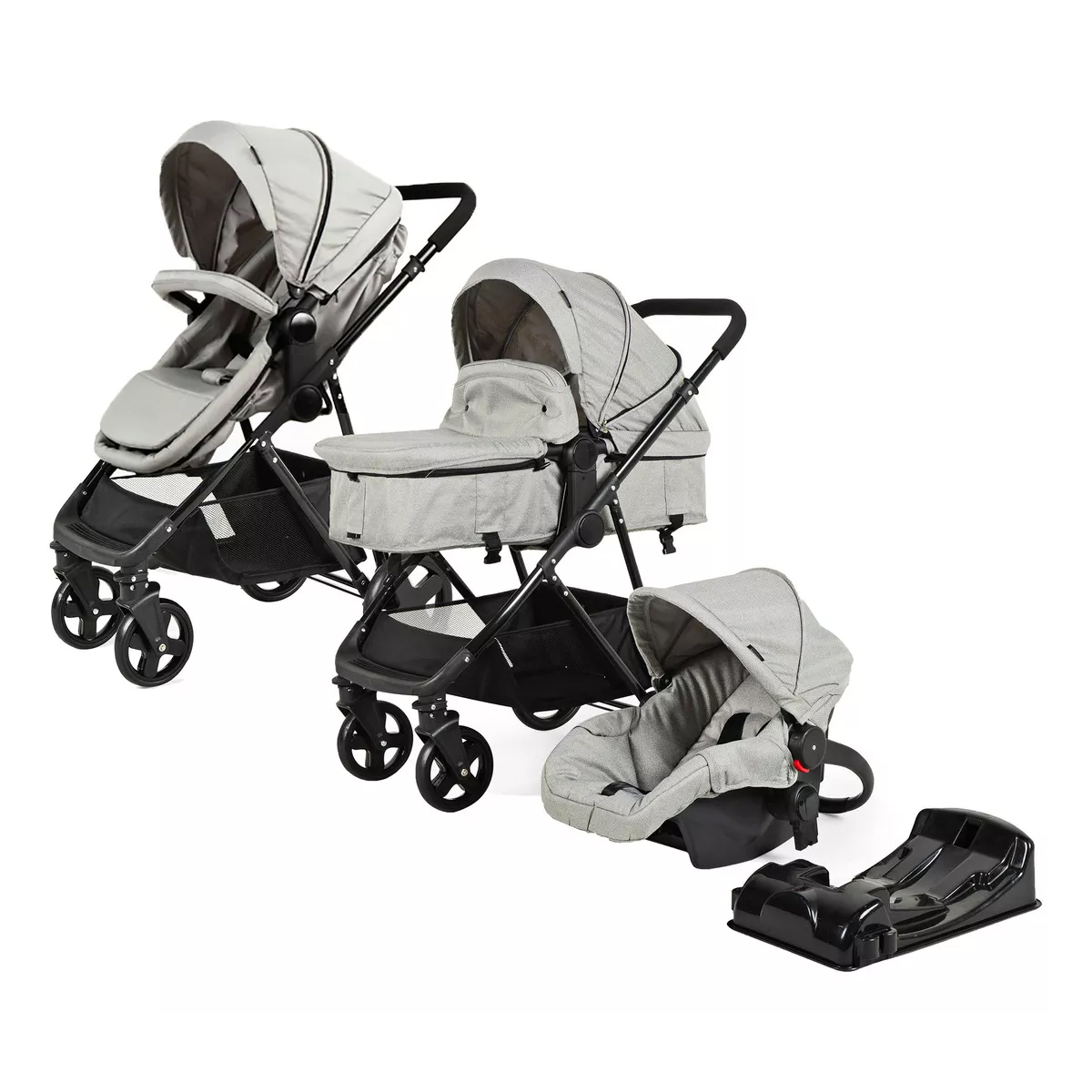 Carriola D Bebe Sistema De Viaje Travel System Prince Con Autoasiento Gris