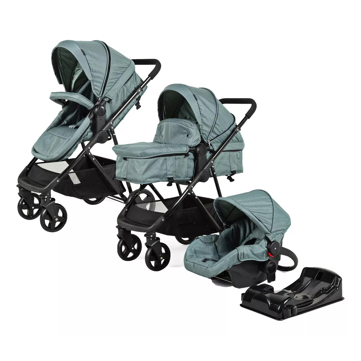 Carriola D Bebe Sistema De Viaje Travel System Prince Con Autoasiento Verde