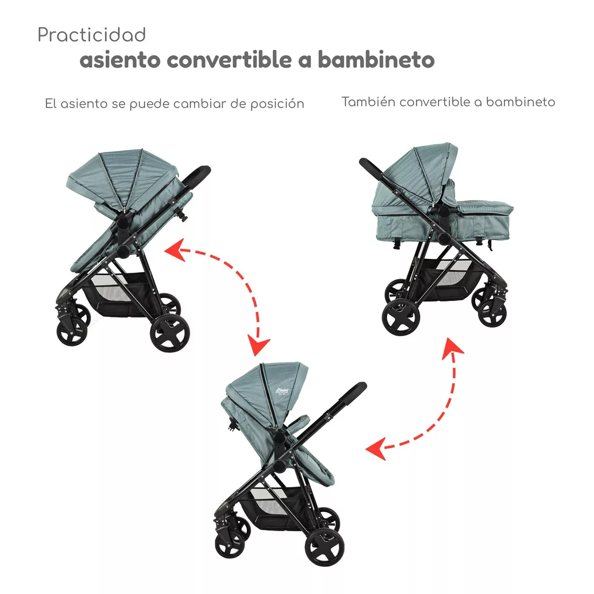 Carriola D Bebe Sistema De Viaje Travel System Prince Con Autoasiento Verde