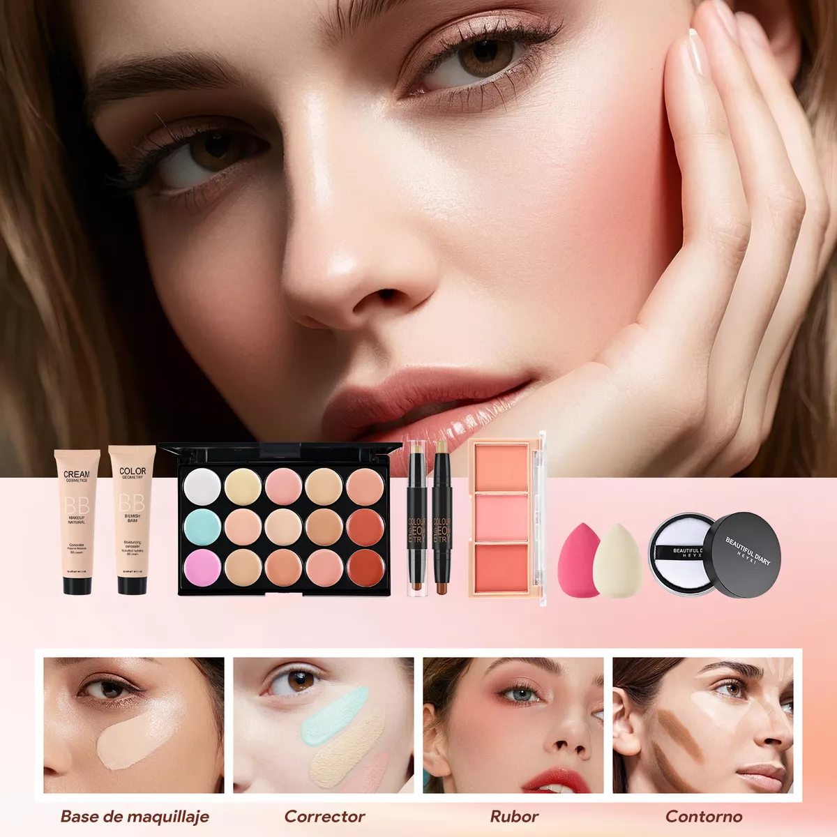134 Kit De Maquillaje Profesional Completo Para Principiante