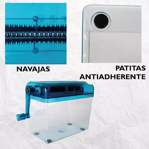 Trituradora De Papel Manual Portátil Para Casa Y Oficina